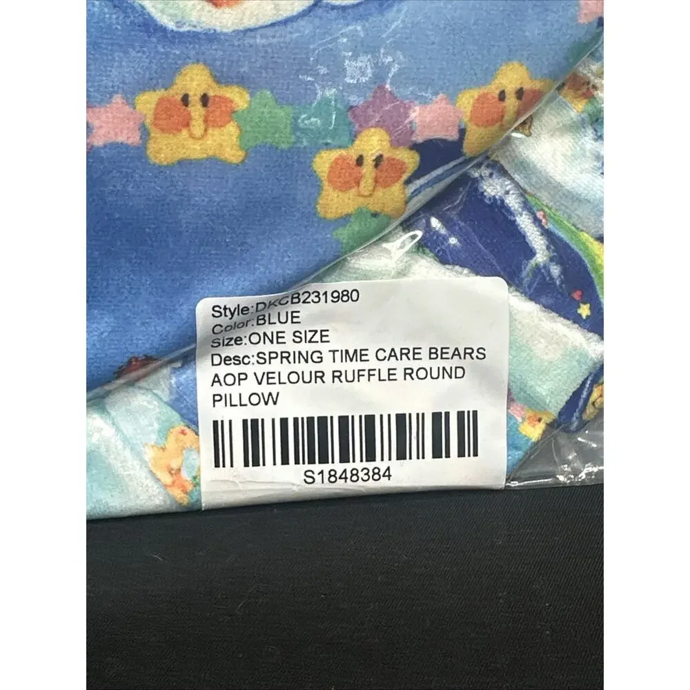Care Bears Cloud Print Round Velour Throw Pillow Cloud Gazing Dolls Kill New
